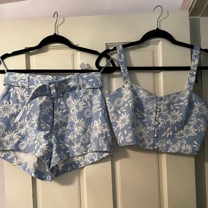 Blue floral zara set